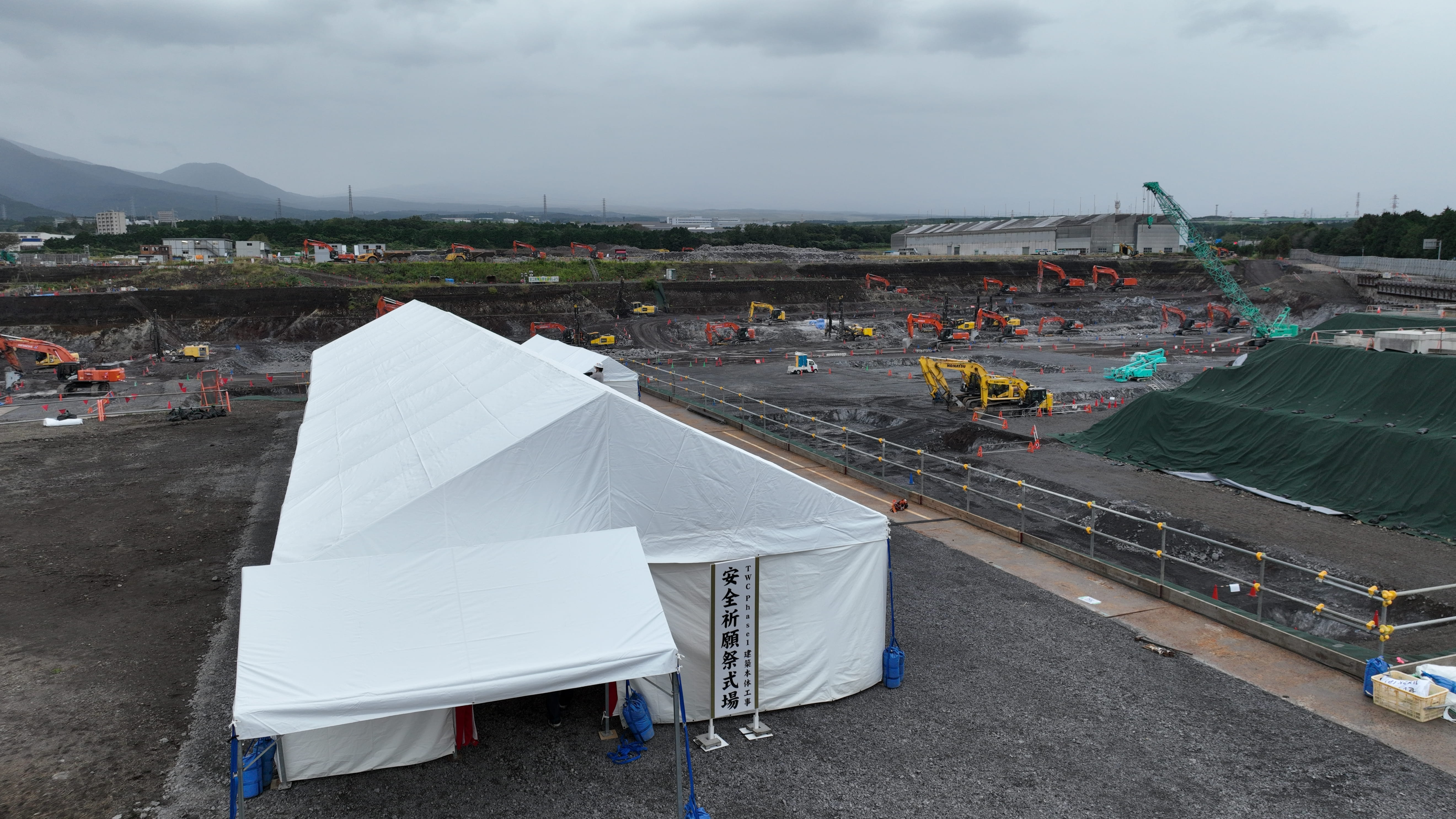 Photo taken from above the safety prayer ceremony event space