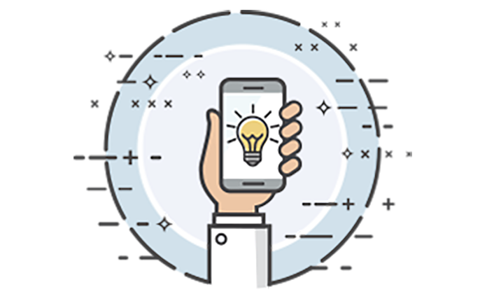 スマートフォンを持った手のイラスト